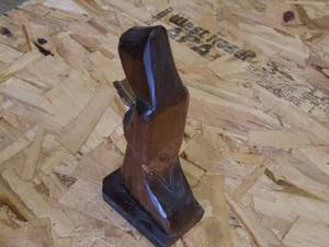 lot 131 image: Vintage Hand-Carved Wooden Monk Figurine