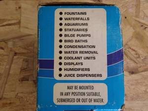 lot 143 image: Fountain Pump. New in box