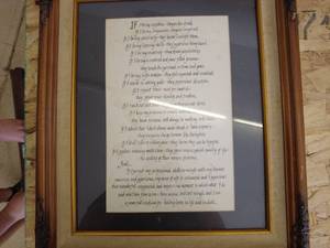 lot 147 image: Framed Inspirational Poem Wall Art