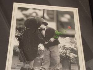 lot 150 image: Framed Black and White Photograph with Selective Color Highlight