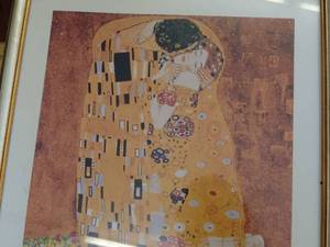 lot 154 image: Framed Gustav Klimt The Kiss Print