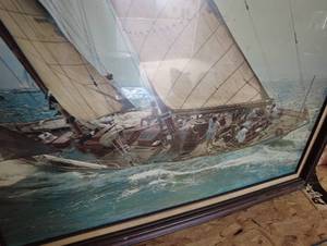 lot 158 image: Framed Nautical Sailing Photograph