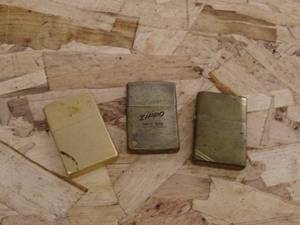 lot 97 image: set of 3 Vintage Zippo Lighters