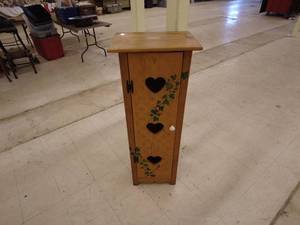 lot 209 image: Vintage Wood Table with Carved Top Design