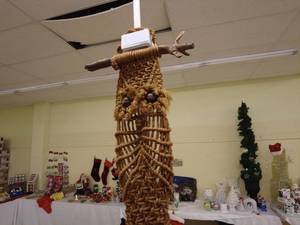 lot 217 image: Vintage Handmade Macrame Owl Wall Hanging