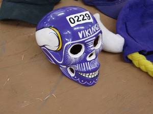 lot 229 image: Mexican Vikings Skull w hats & Braids
