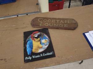 lot 231 image: Polly Want  A Cocktail & Bar Sign