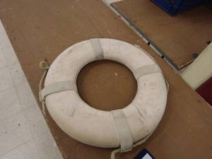 lot 236 image: Marine Safety life Bouy RIng with Rope Antique