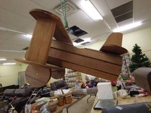 lot 237 image: Handcrafted Wooden Airplane Decor