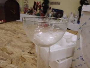 lot 240 image: Elegant Etched Glass Goblet Set in Original Packaging