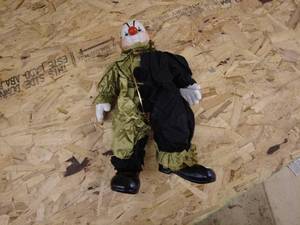 lot 242 image: Vintage Clown Doll with Detailed Costume