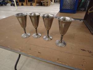 lot 245 image: Set of 4 Vintage Silver Goblets