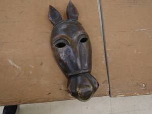 lot 188 image: Vintage Carved Wooden Horse Mask