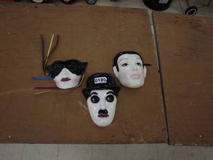 lot 189 image: Lot of 3 Decorative Ceramic Masks