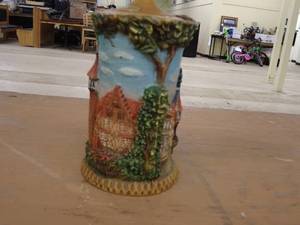 lot 263 image: Handcrafted Decorative Candle with Village Scene Design