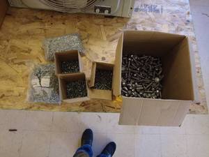 lot 291 image: Bulk Lot of Assorted Screws, Nuts, and Bolts