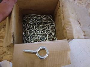 lot 292 image: Lot of Galvanized Eye Screws in Box