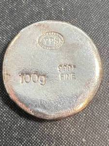 100 GRAMS (3.215 TROY OZ) .999 FINE SILVER SKELETON ROUND