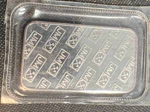 1 TROY OZ .999 FINE SILVER JOHNSON MATTHEY BAR SEALED