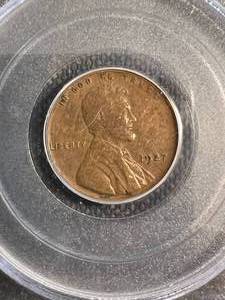 1927 US WHEAT CENT PCGS SAMPLE SLAB
