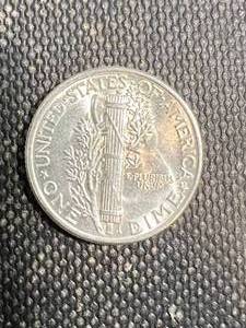 1944 US MERCURY DIME BU