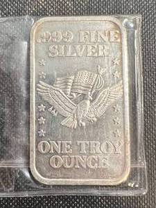 1 TROY OZ .999 FINE SILVER US ASSAY OFFICE BAR