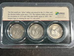 SUSAN B ANTHONY DOLLARS 3 COIN SET