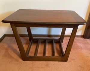 MCM Midcentury Modern Danish Modern Walnut Side Table 1 of 2