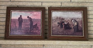 Framed Prints by Jean Francois Millet (2) The Gleaning and The Angelus