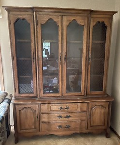 Two Piece French Provincial Hutch by Thomasville with three shelves