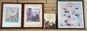 Norman Rockwell Trio of Framed Prints and Book