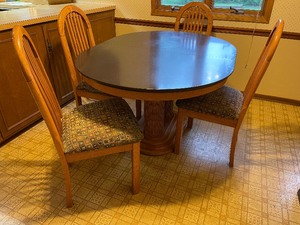 Contemporary Dining RoomKitchen Table, Black Stone Top.