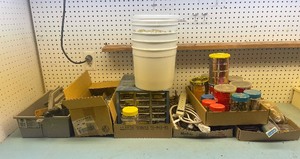 Large LOT of small hand tools, nails, screws, organizers et.