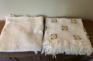 Two Vintage Coverlet and Throws