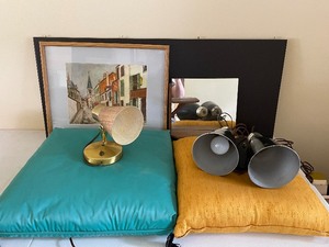 Midcentury MCM Decor Artwork, Lamps, Pillows