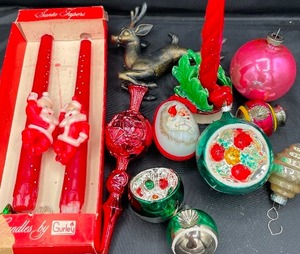 Vintage Christmas Lot Gurley Candles Shiny Brite