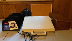Electric Typewriter, Vintage Card Catalog Drawer and Organizer