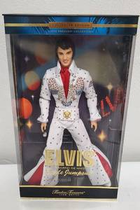 lot 43 image: Timeless Treasures Elvis featuring the White Eagle Jumpsuit Barbie NIB 2000