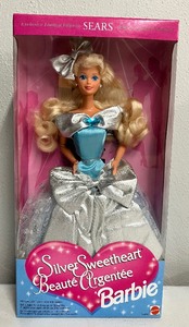 lot 146 image: Exclusive Limited Edition Sears Silver Sweetheart Barbie NRFB 1994