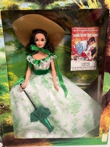 lot 157 image: Barbie as Scarlett OHara -Scarlett Flirts with her Beaux inside Gone with the Wind NRFB