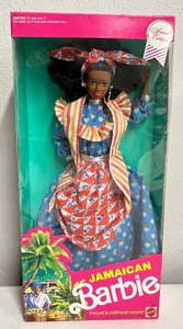 lot 162 image: Dolls of the World Collection Jamaican Barbie dressed in Traditional Costume NRFB