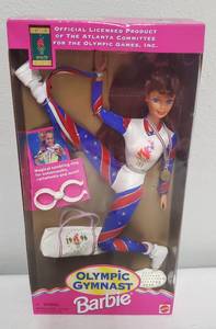 lot 165 image: Olympic Games Collection- Olympic Gymnast Barbie NRFB