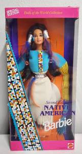lot 193 image: 1993 SE Second Edition Native American Dolls of the World Collection Barbie NRFB