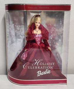 lot 200 image: 2002 SE Holiday Celebration Barbie Hallmark NRFB