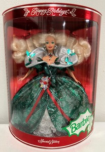 lot 198 image: Happy Holidays Barbie 1995 SE NRFB