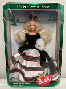 lot 201 image: Happy Holidays Gala Barbie 1994 NIB