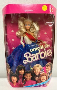 lot 240 image: United States Committee for Unicef Barbie 1989 SE NIB