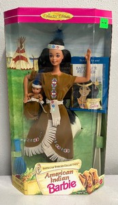 lot 161 image: American Stories Collection American Indian Barbie 1995 NIB
