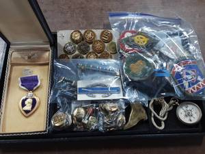 Assorted Military Patches, Pins, Medals & More