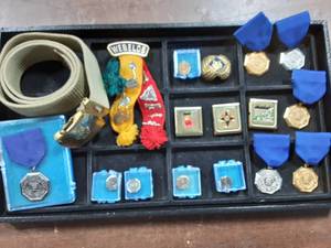 Boy Scout Belt, Achievement Badges, High School Medals